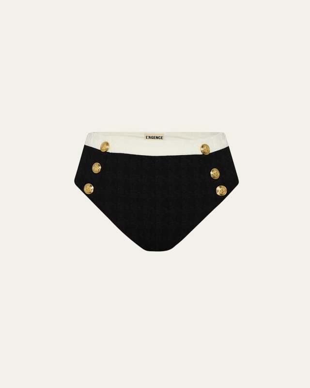 Vanessa Colorblock Chic High-Waist Bikini Bottoms